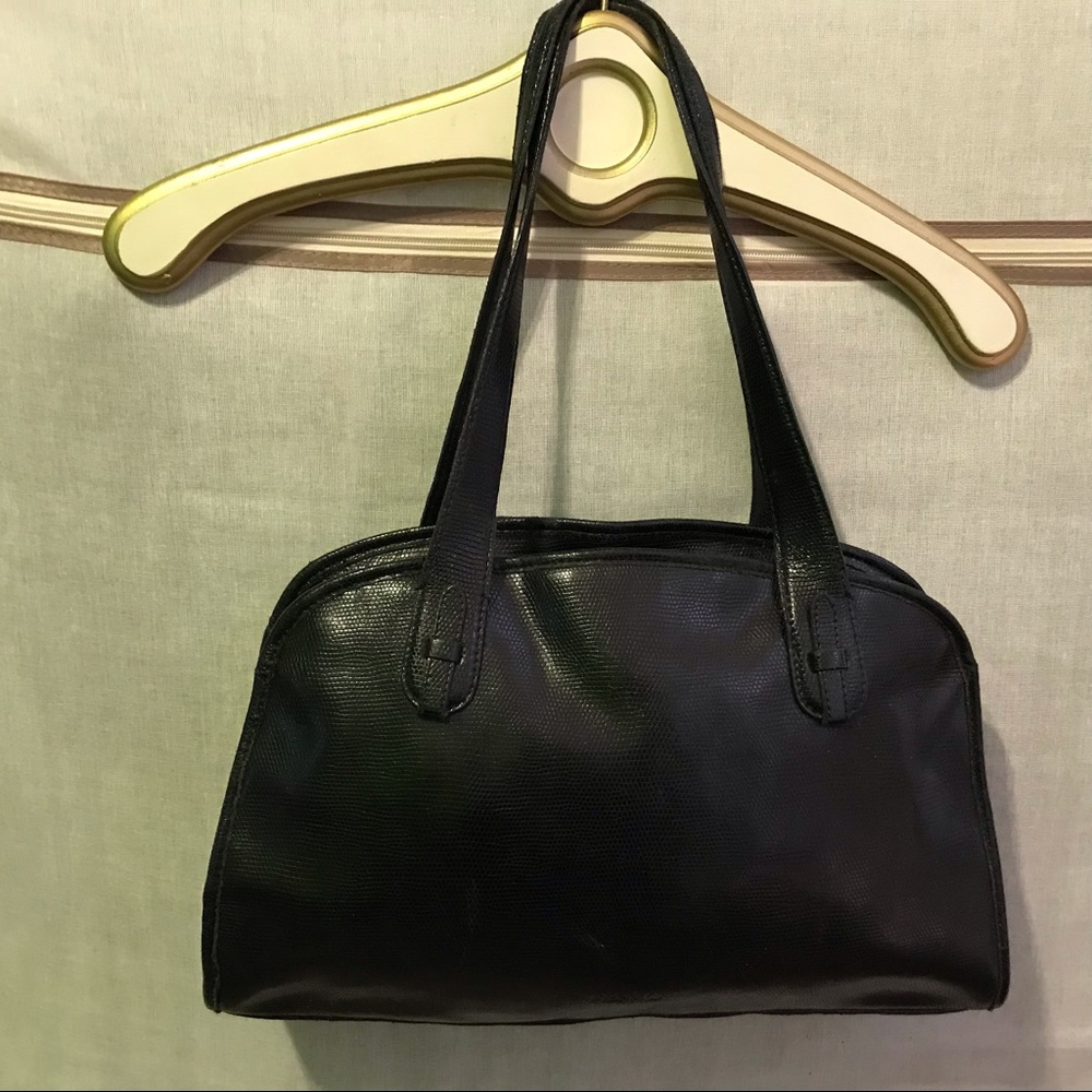 DESMO Black Croc Stamped Shoulder Bag On Trend